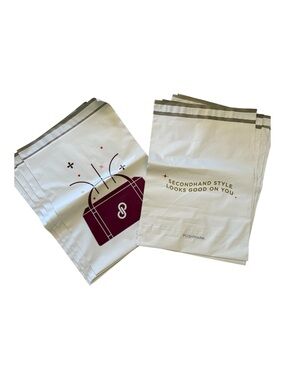 Poshmark Official Branded White & Burgundy Poly Mailer Bags - Pack of 8